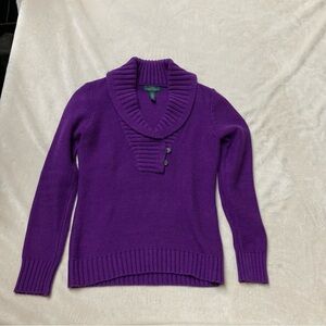 Lauren Ralph Lauren Vibrant Purple Cowl Neck Sweater